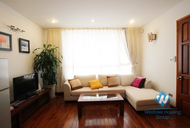 Bright apartment available for rent in Truc Bach area, Ba Dinh, Hanoi, fully furnished.
